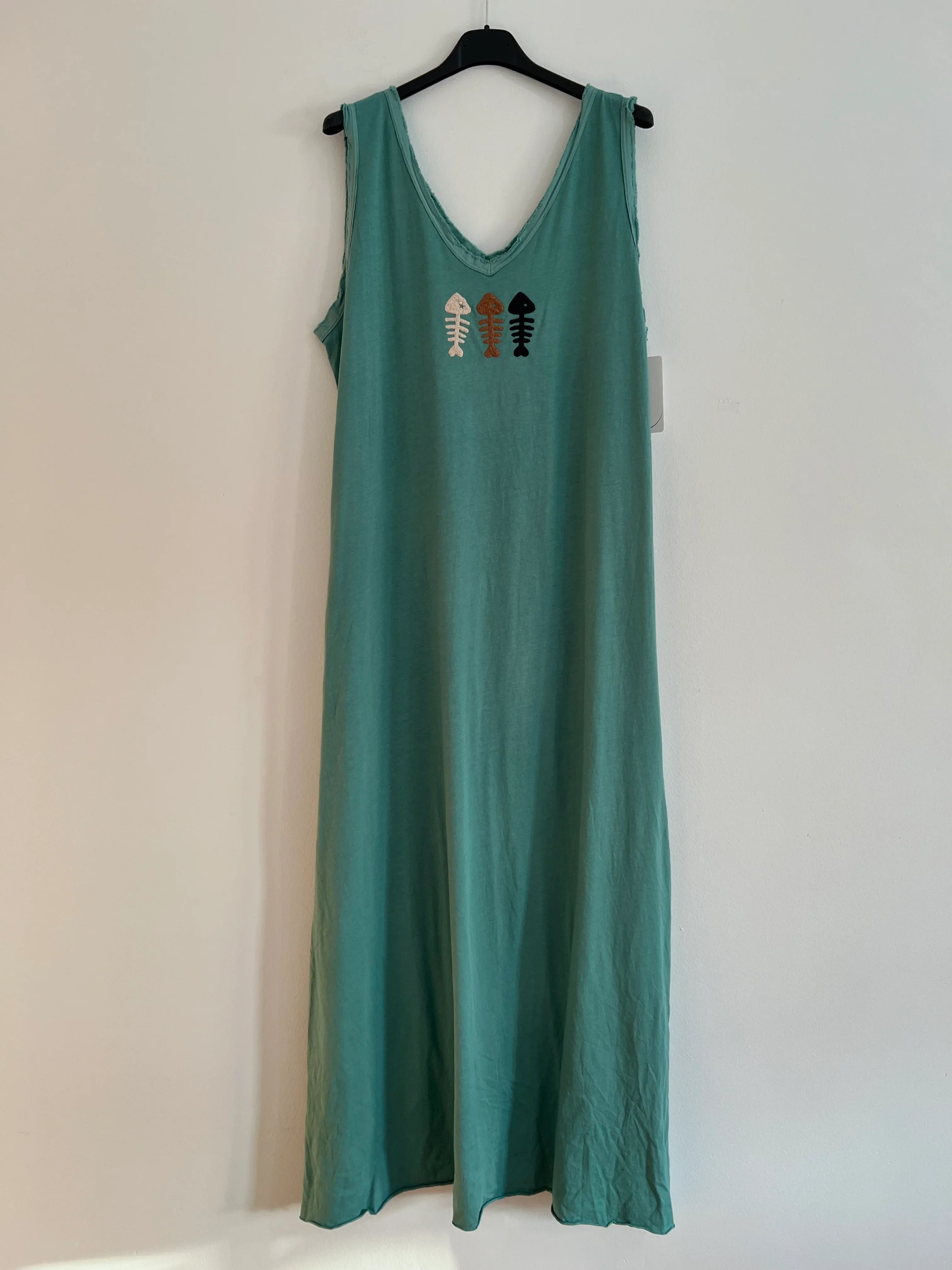 Vestido largo verde agua