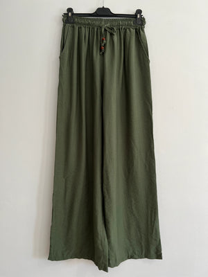 Pantalón largo verde caqui