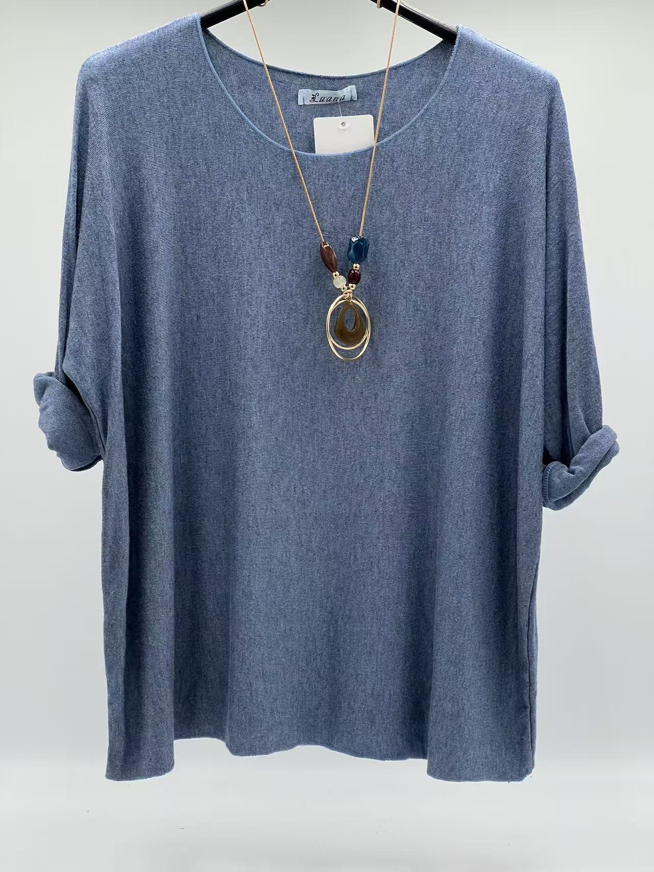 Camiseta básica punto azul vaquero