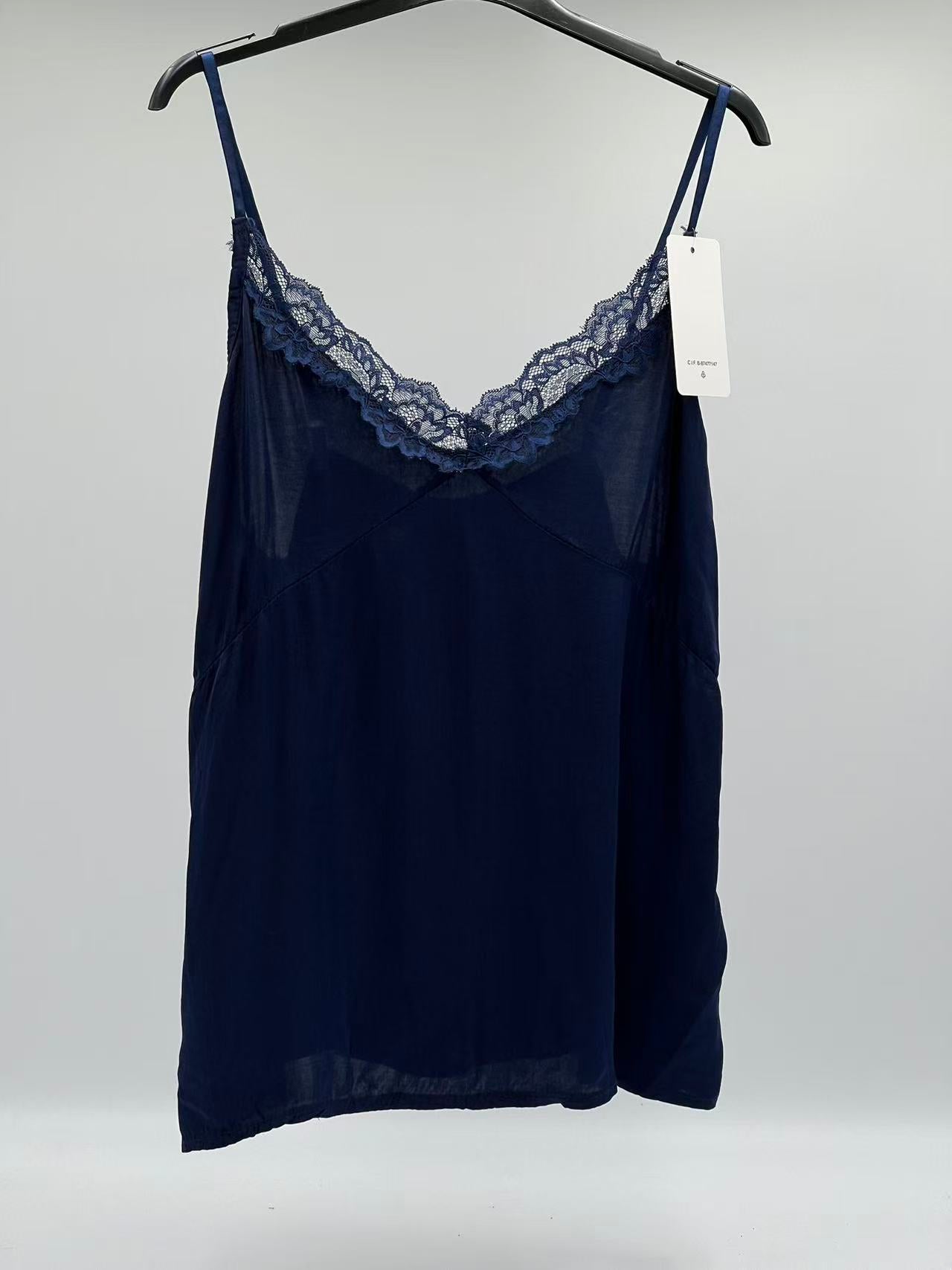 Tirantes raso encaje marino