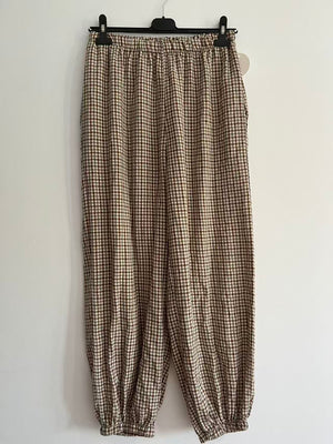 Pantalón cuadro largo marrón chocolate