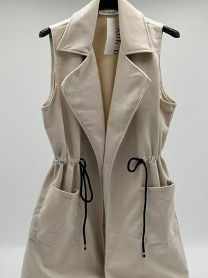 Chaleco antelina liso beige