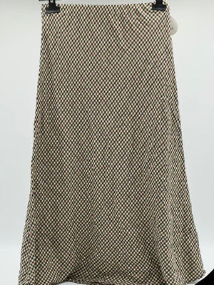 Falda cuadra larga verde caqui