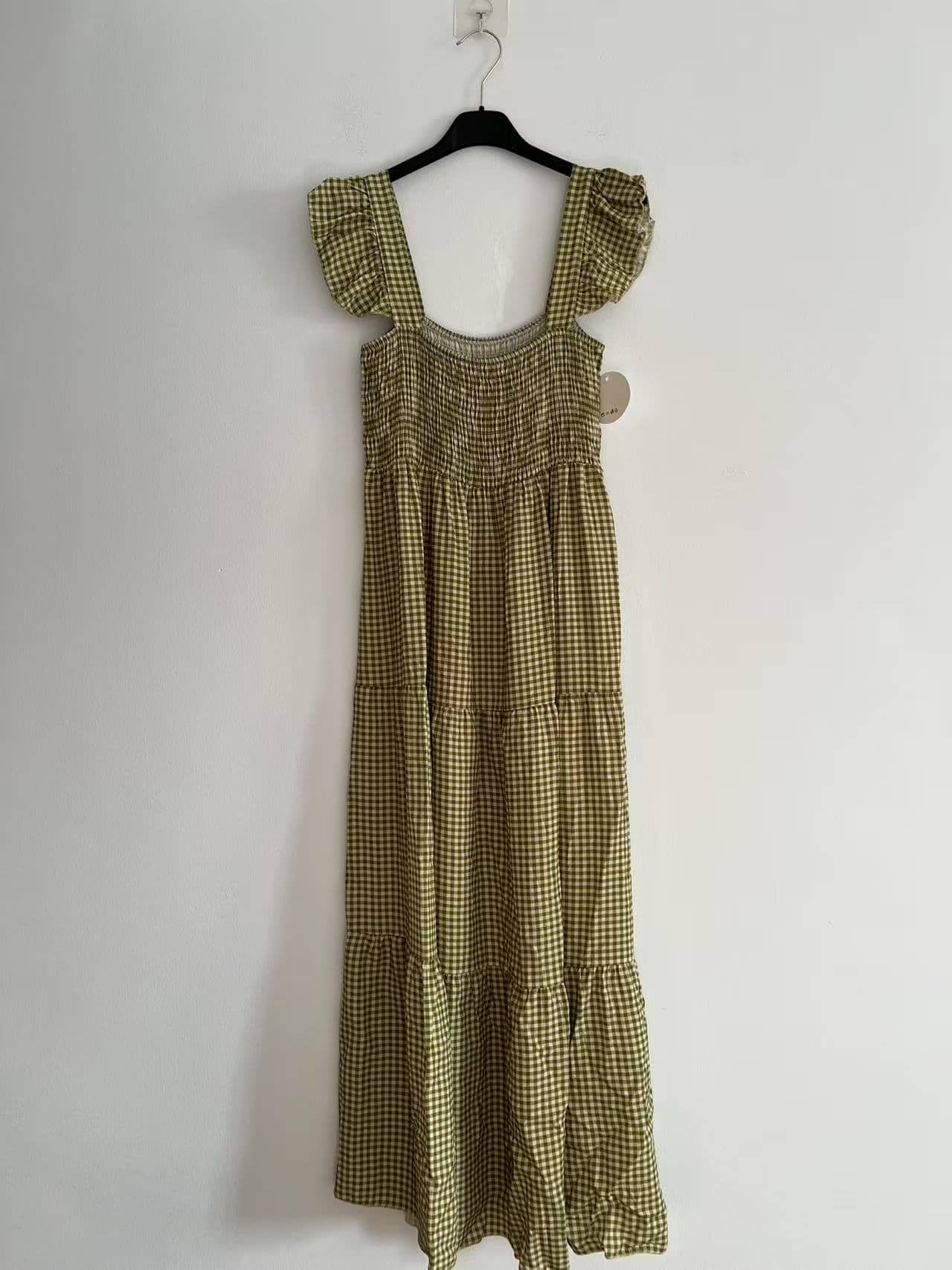 Vestido largo tirantes cuadro