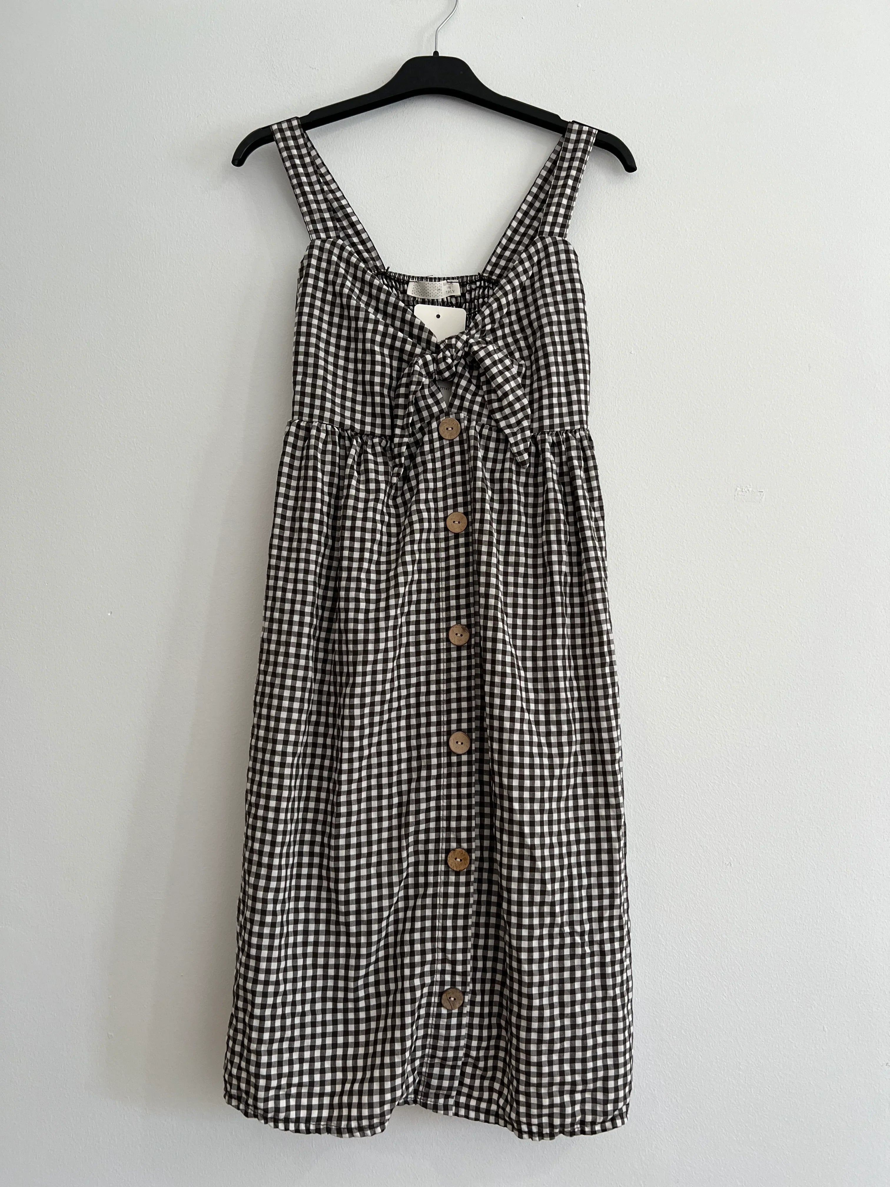 Vestido midi tirantes cuadro