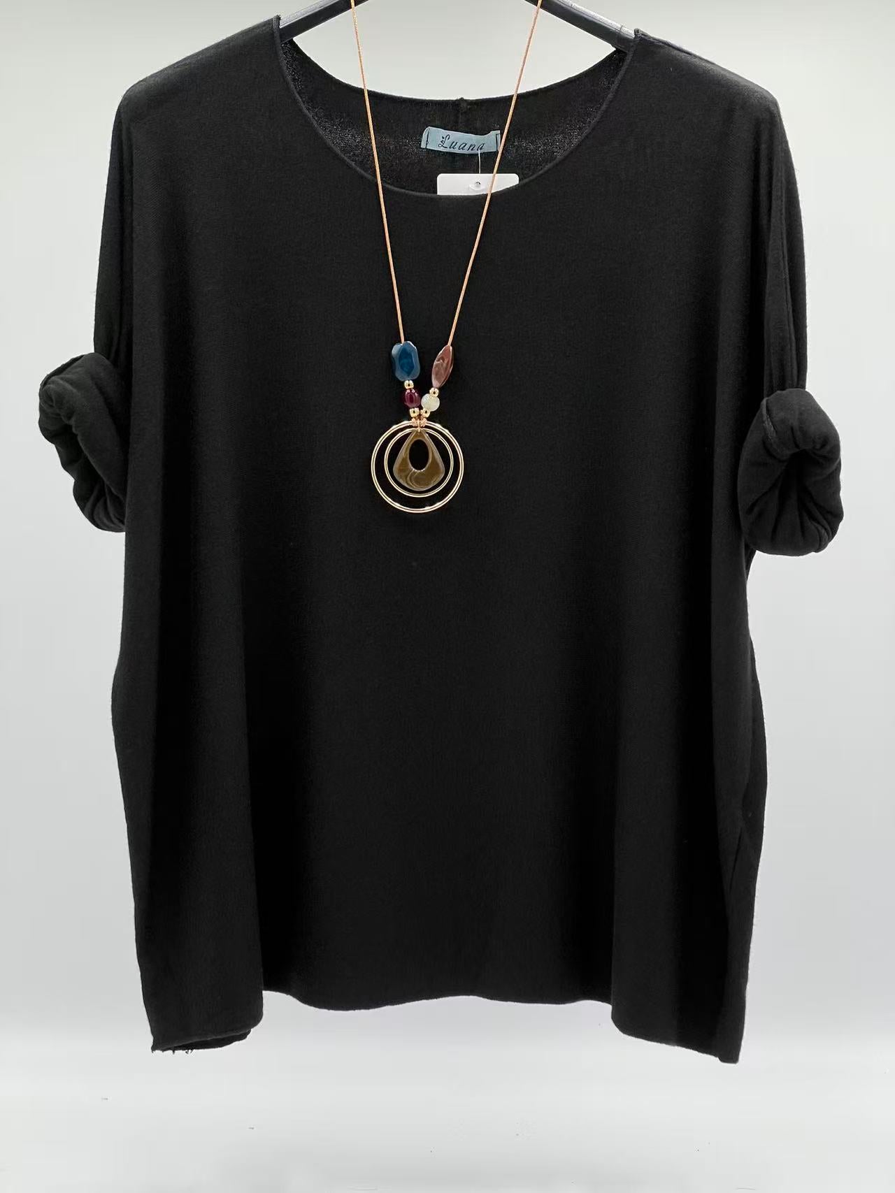 Camiseta básica punto negra