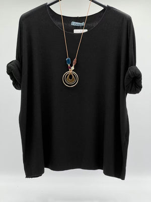 Camiseta básica punto negra