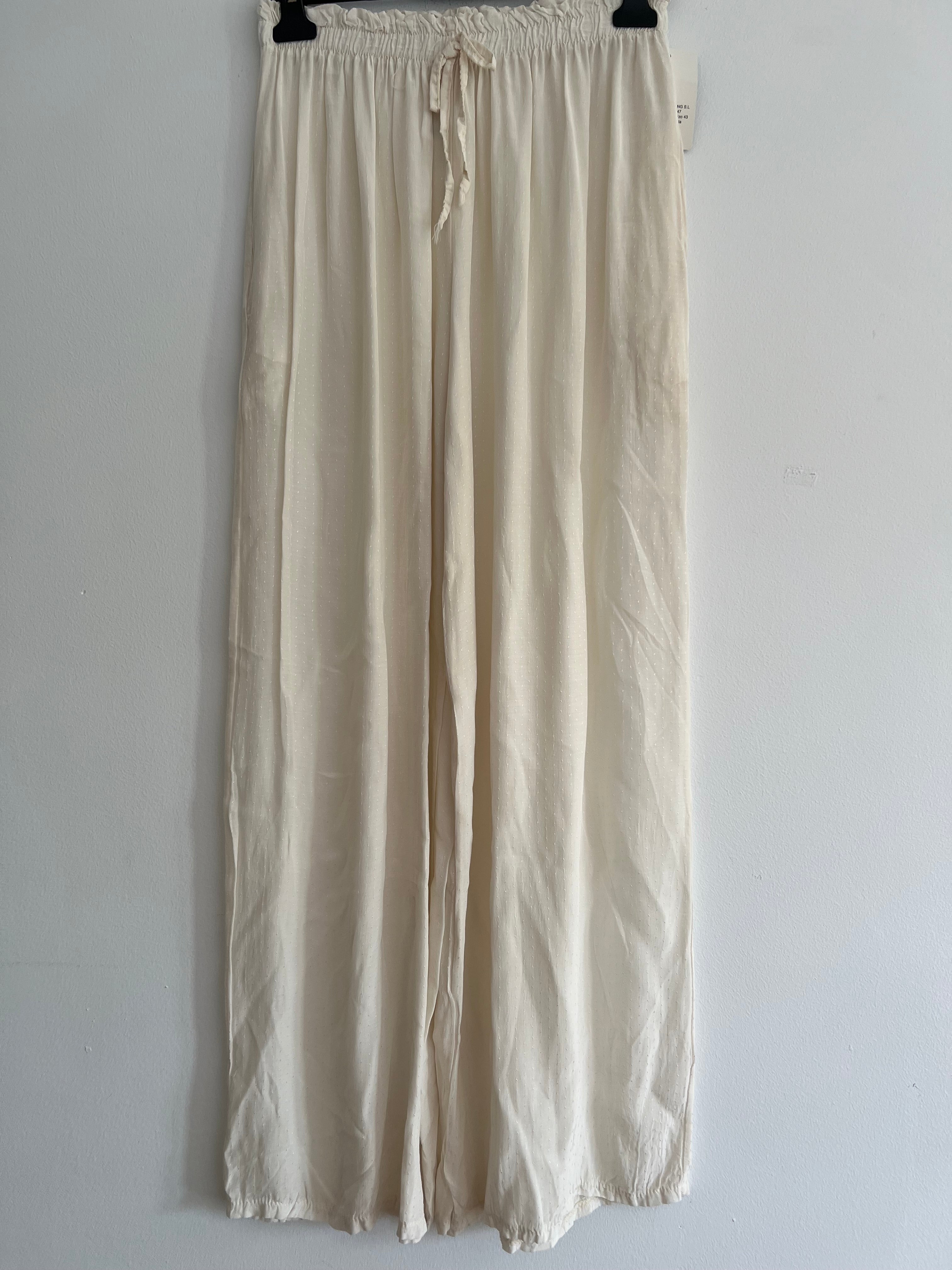 Pantalón Palazzo Fluido con Textura de Micropunto