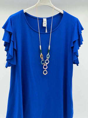 Camiseta volante azul