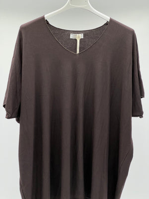 Camiseta pico marron