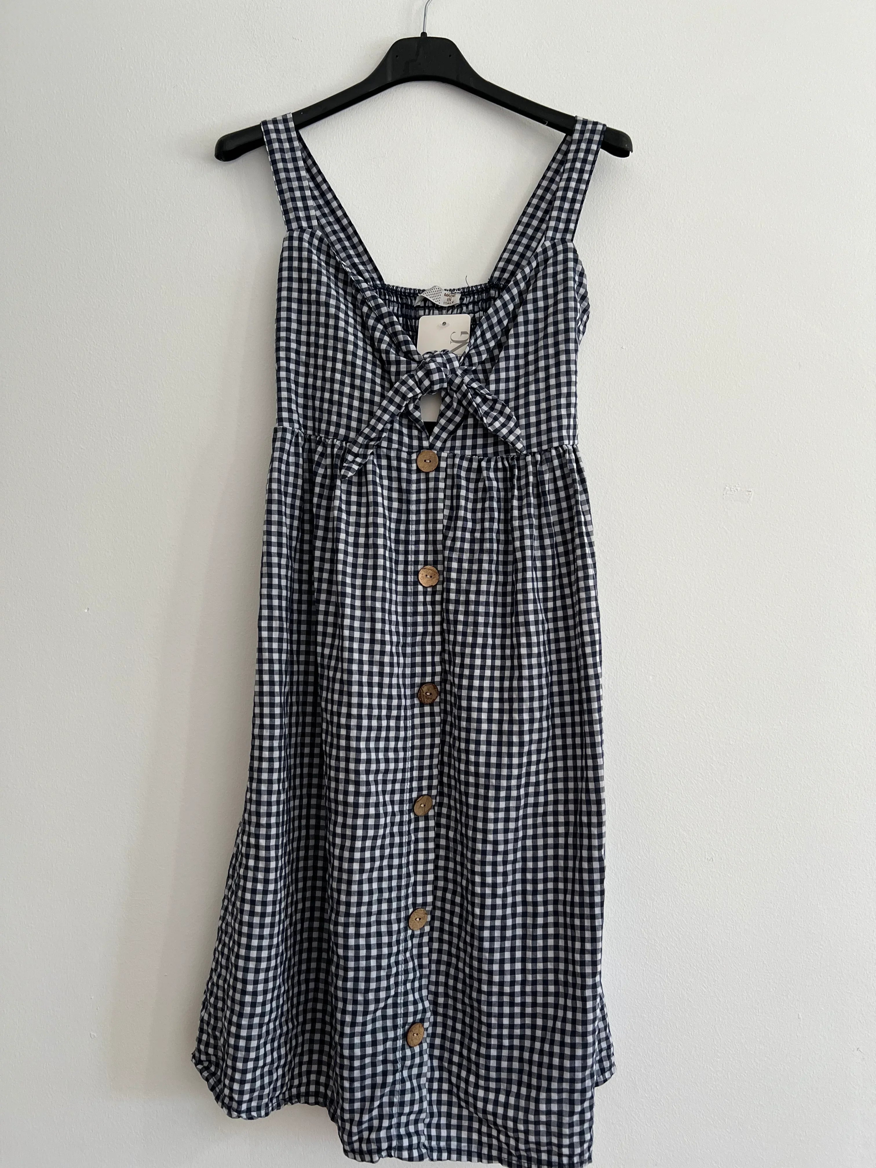 Vestido midi tirantes cuadro