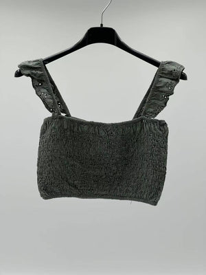 top corto verde caqui