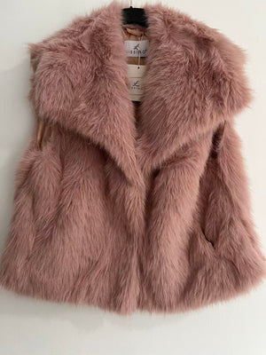 Chaleco efecto pelo rosa