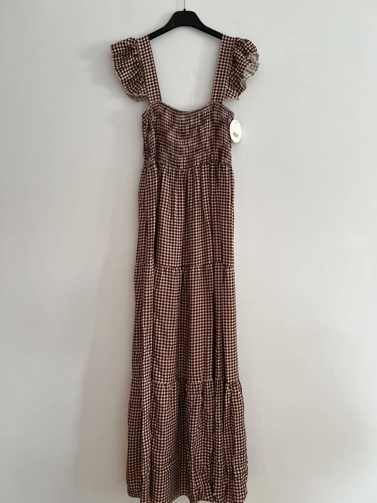 Vestido largo tirantes cuadro