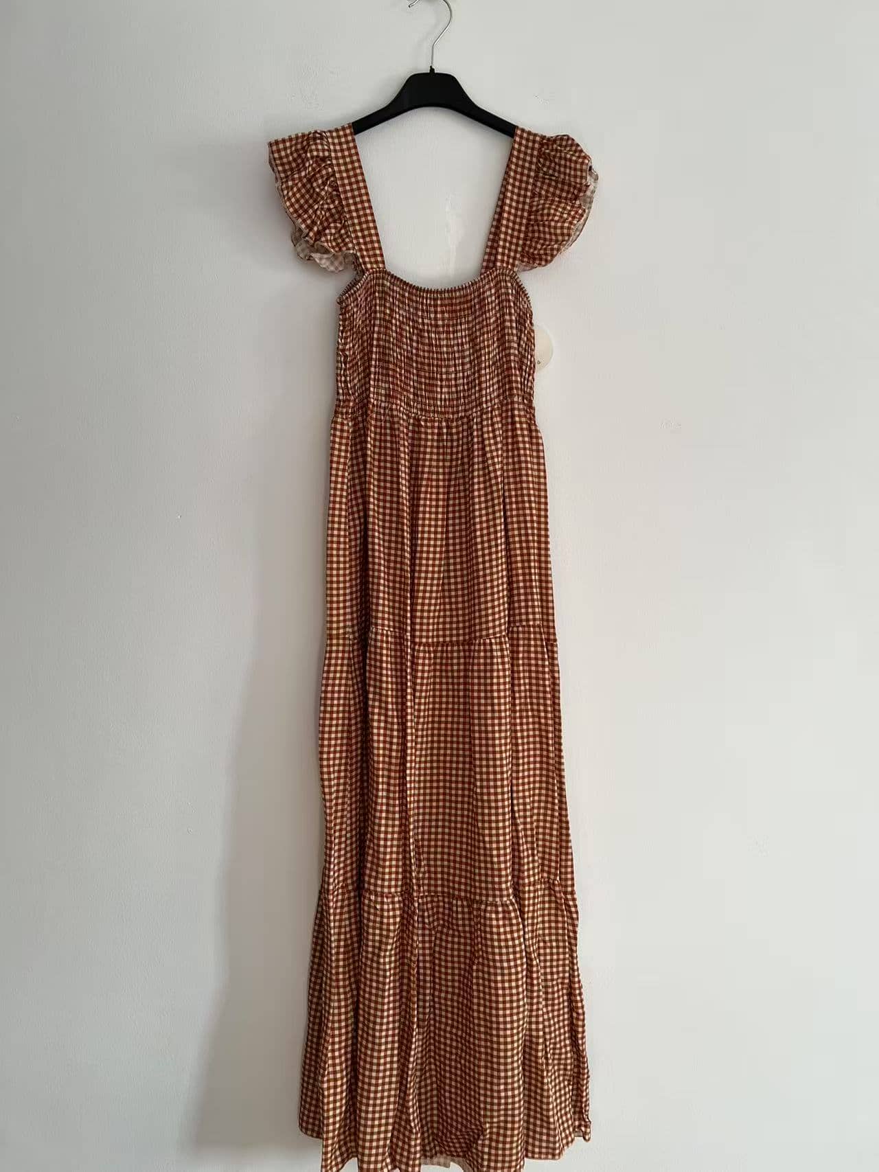 Vestido largo tirantes cuadro