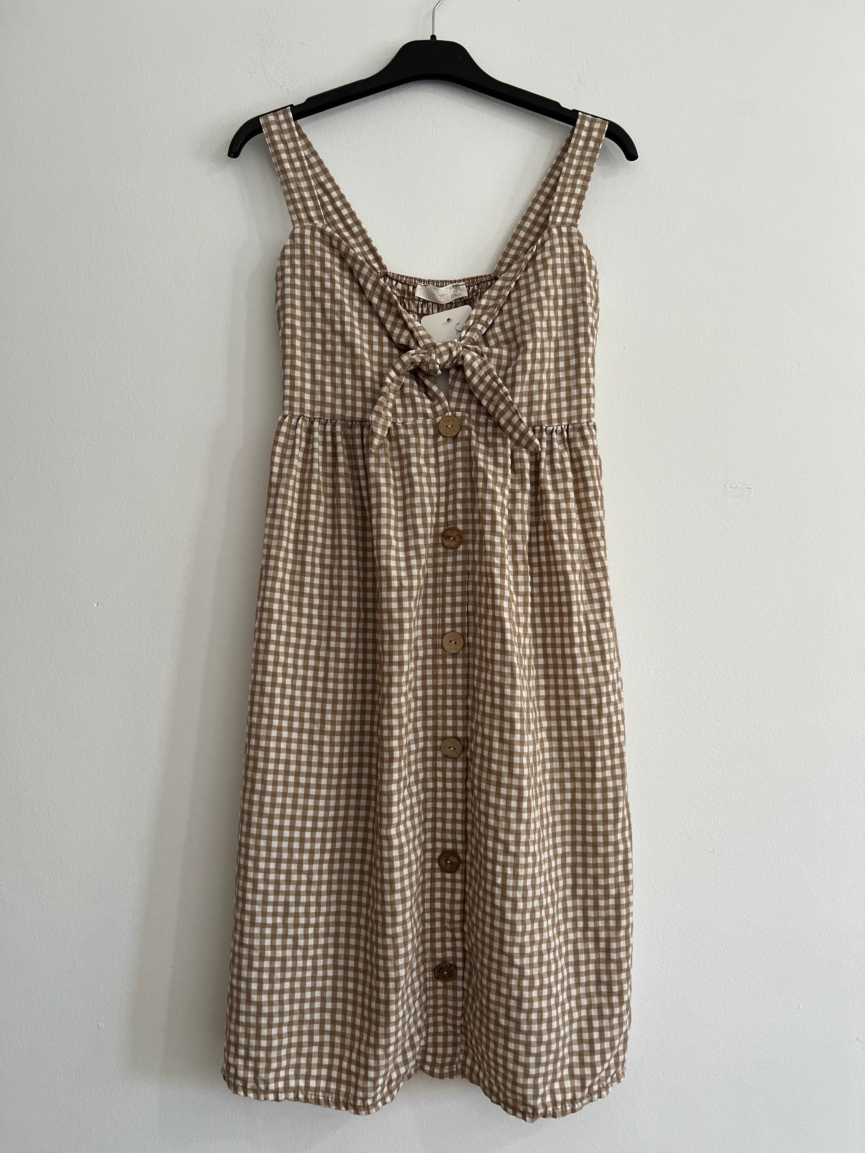 Vestido midi tirantes cuadro