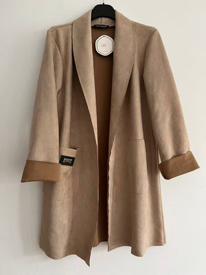 Gabardina antelina lisa beige