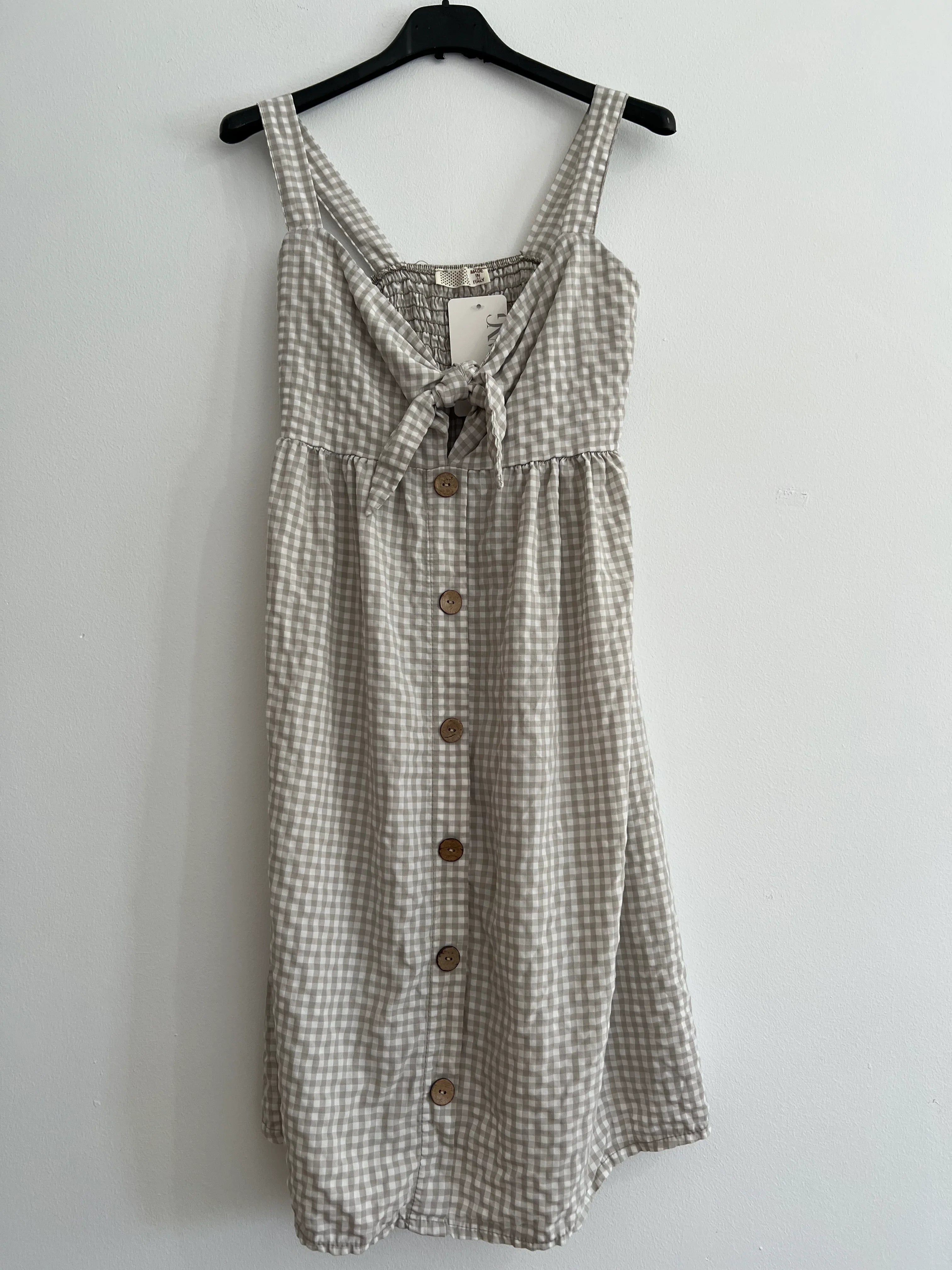 Vestido midi tirantes cuadro