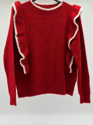 Jersey lana volantes rojo