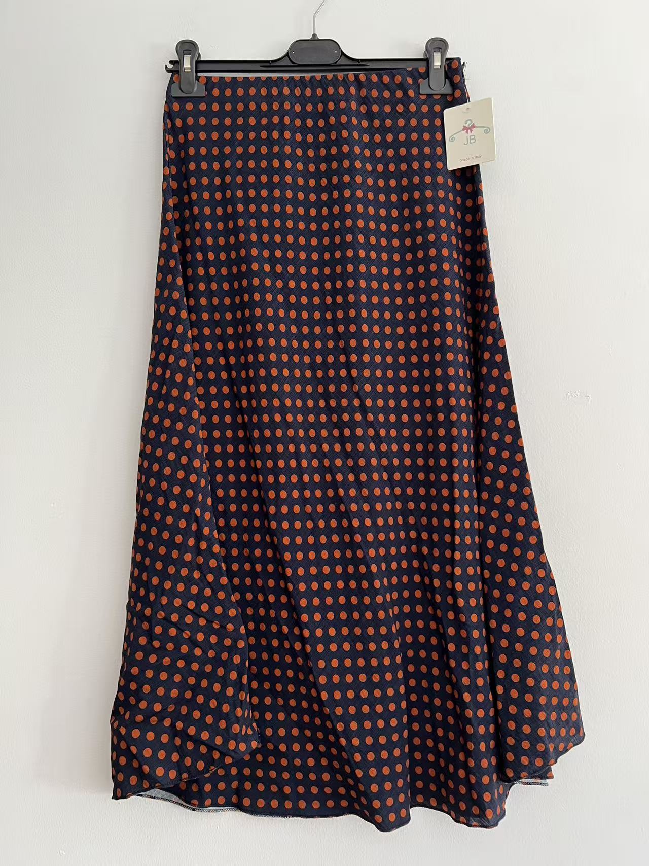 Falda larga lunares marino