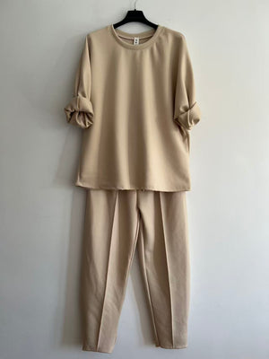 Conjunto chandal liso beige