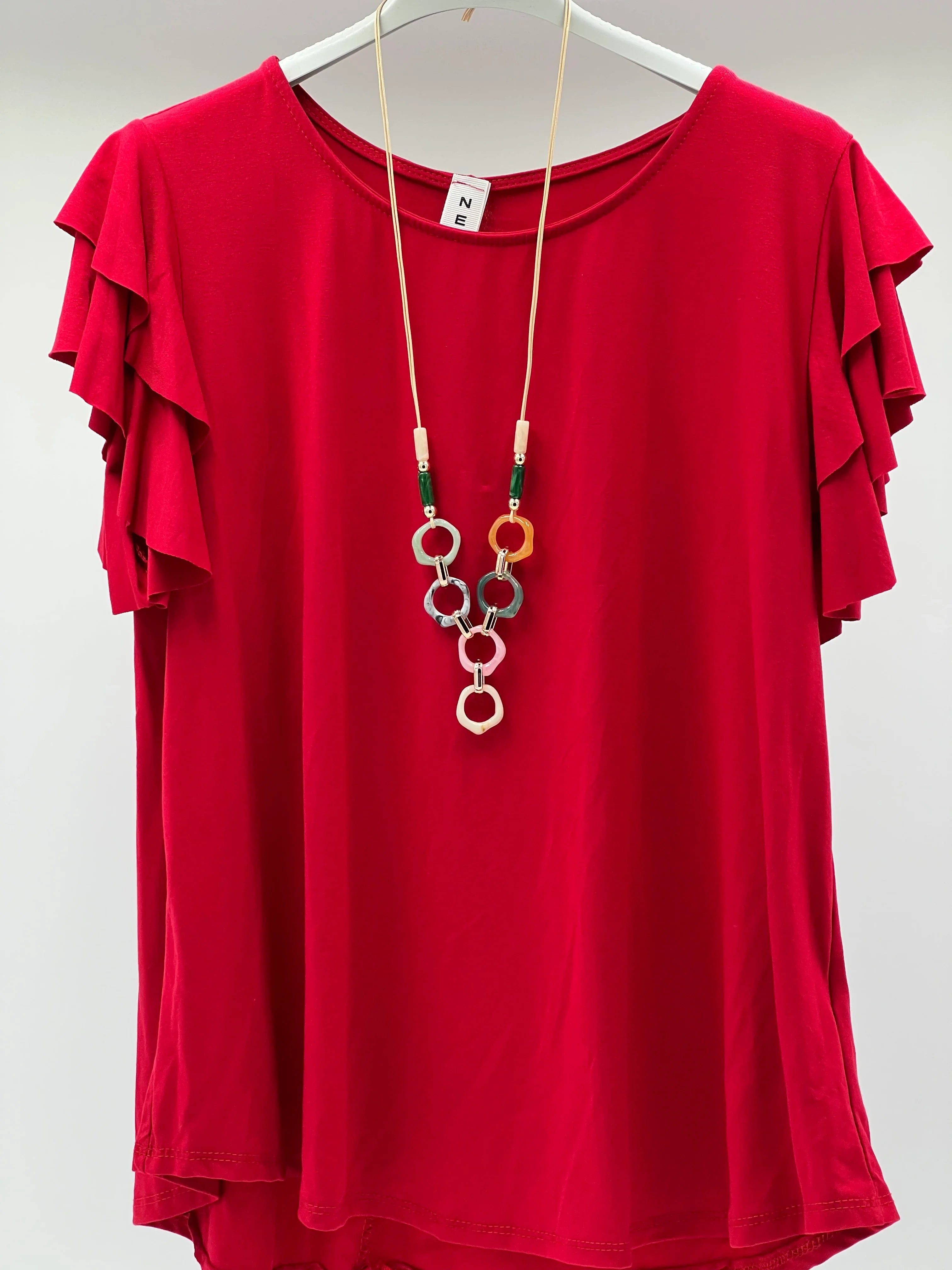 Camiseta volante roja