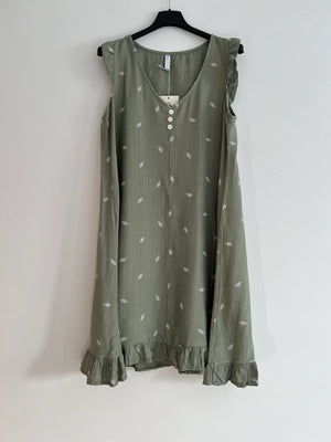 Vestido midi verde caqui