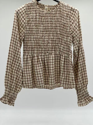 Blusa cuadro beige