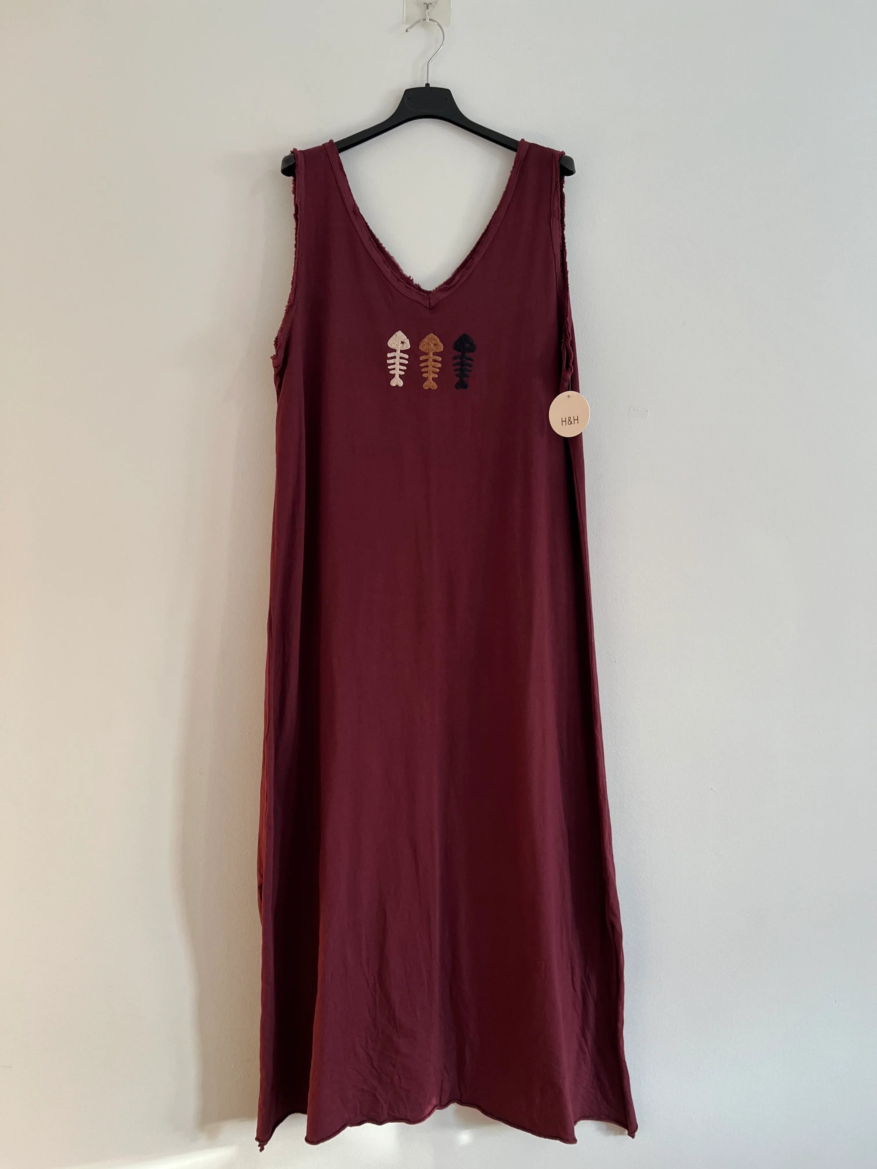 Vestido largo burdeo