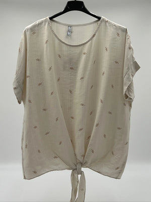 Camiseta estampado beige