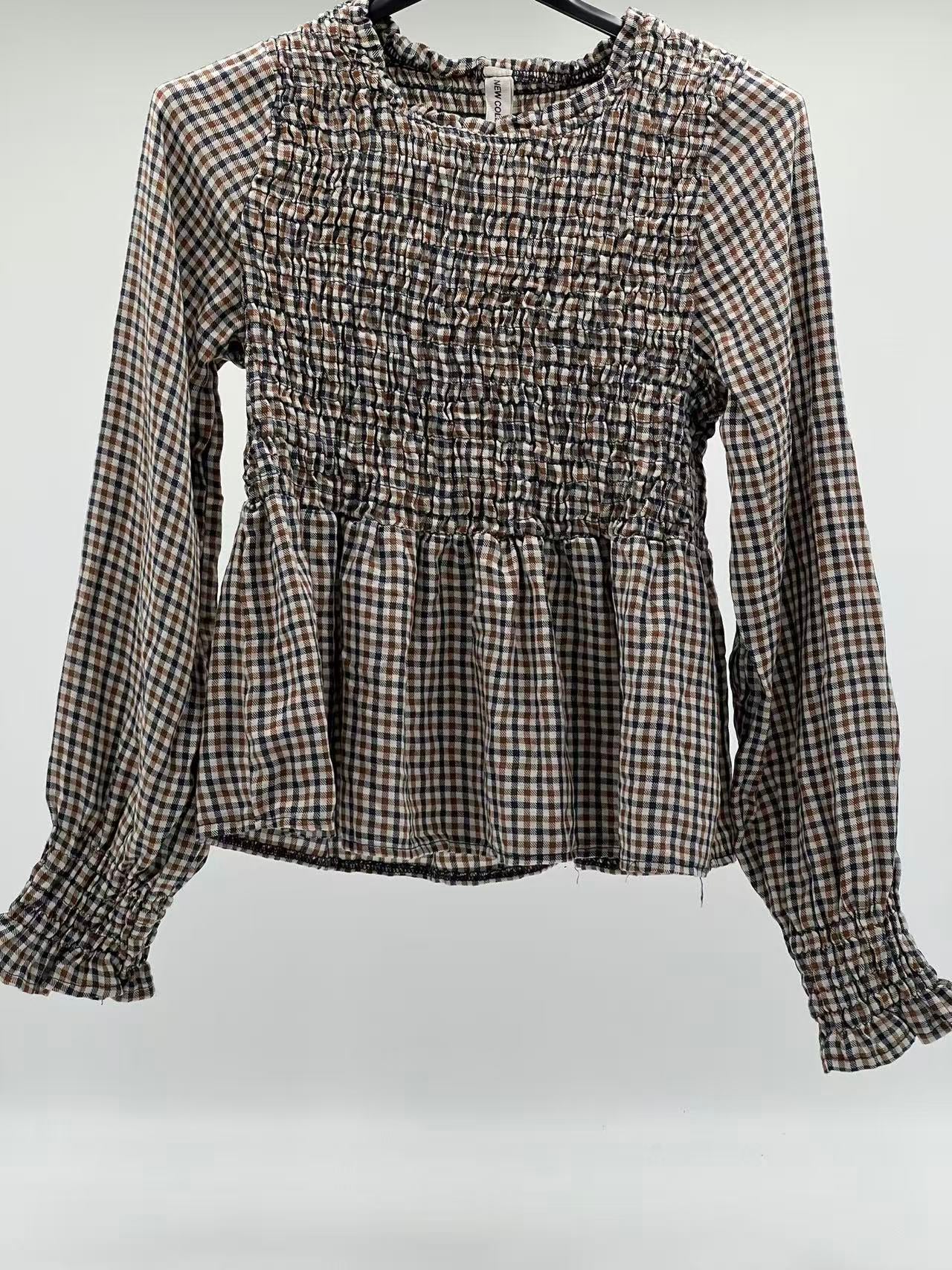 Blusa cuadro azul marino
