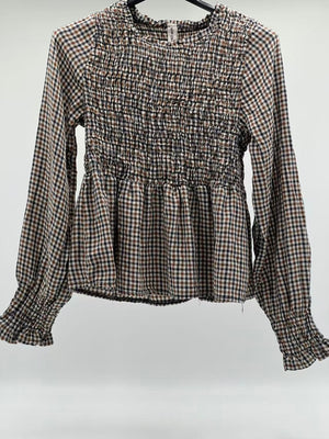 Blusa cuadro azul marino