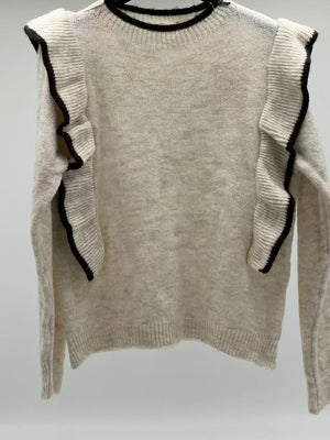 Jersey lana volantes beige