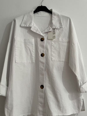 Chaqueta larga demin blanca