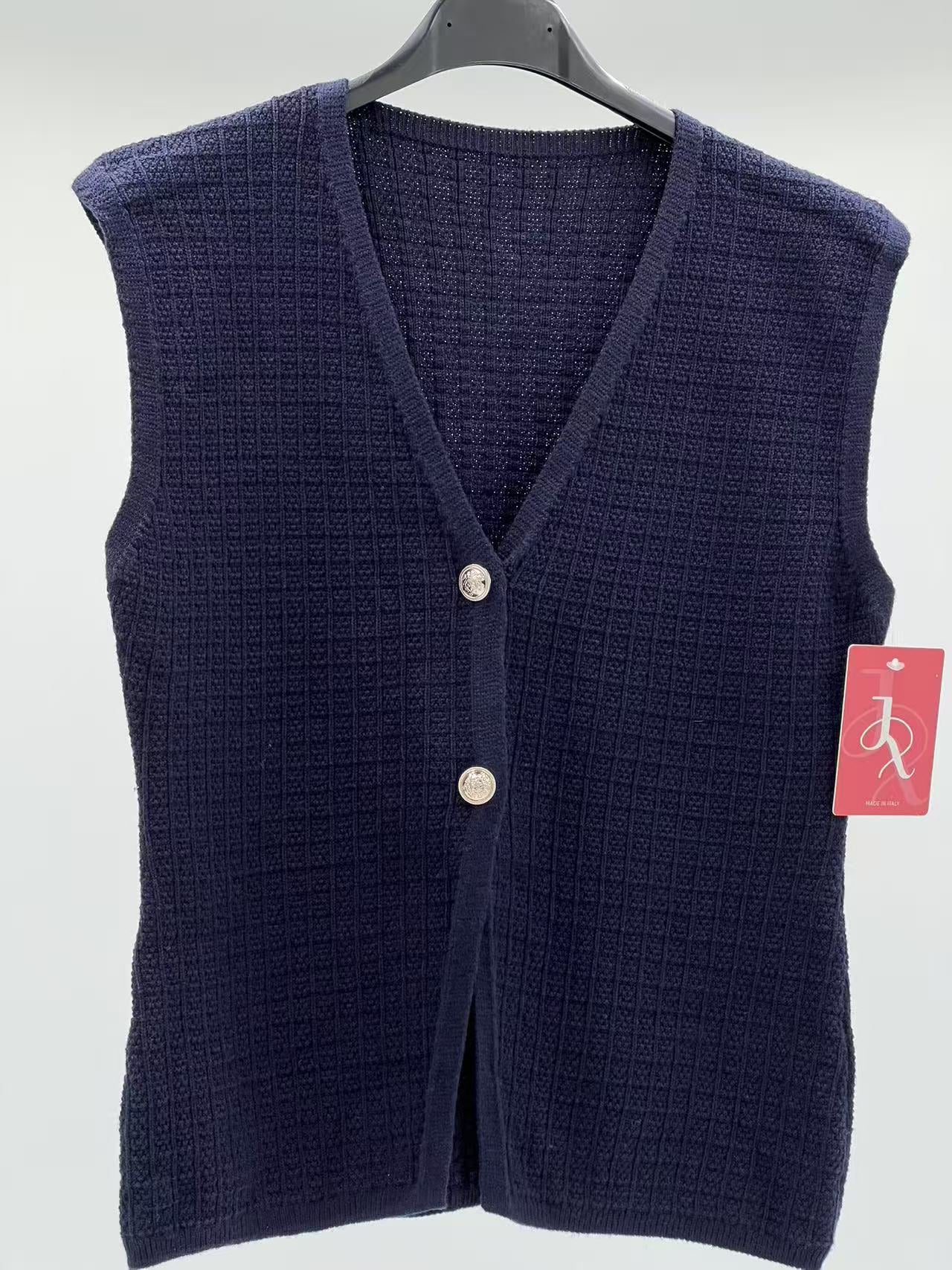 Jersey sin manga botones marino