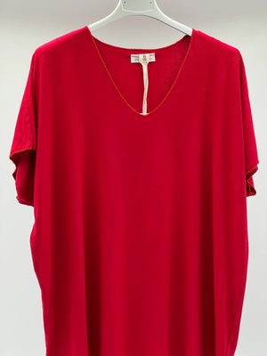 Camiseta pico roja