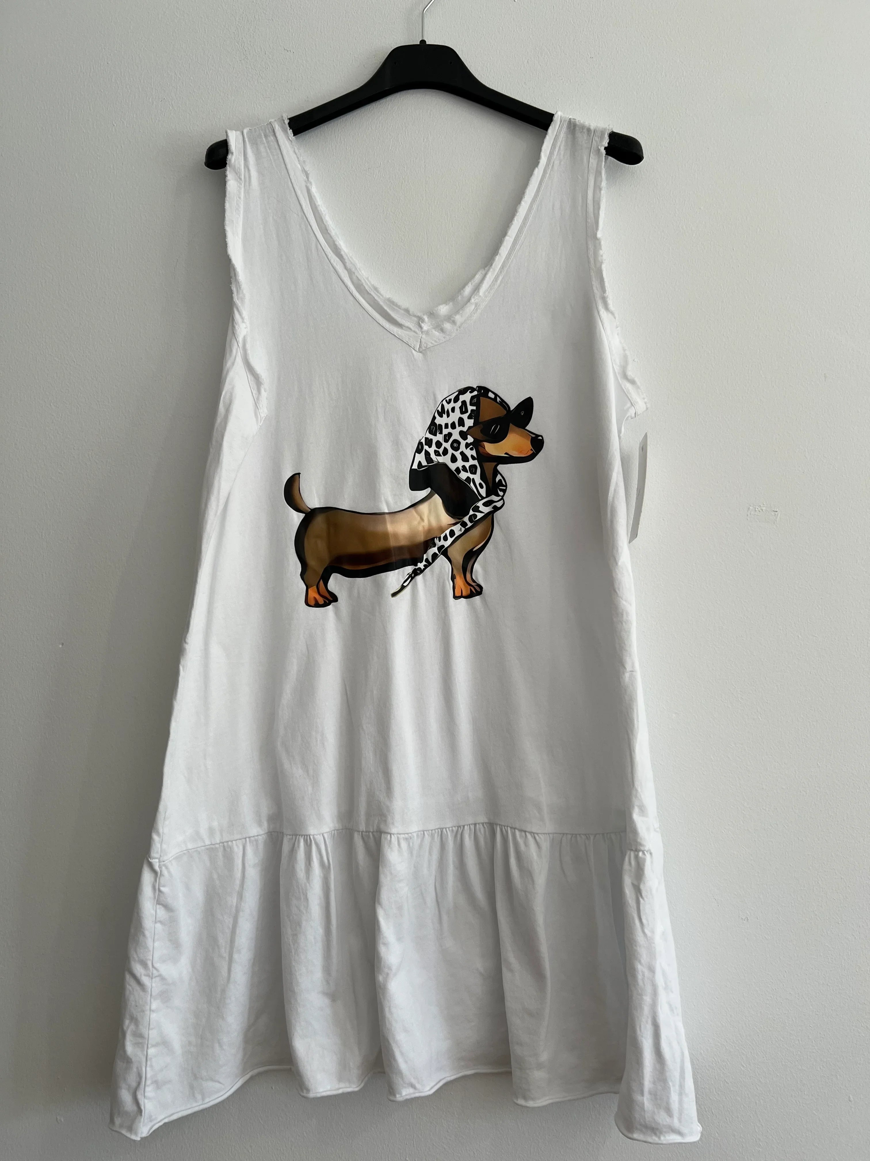 Vestido midi dibujo blanco