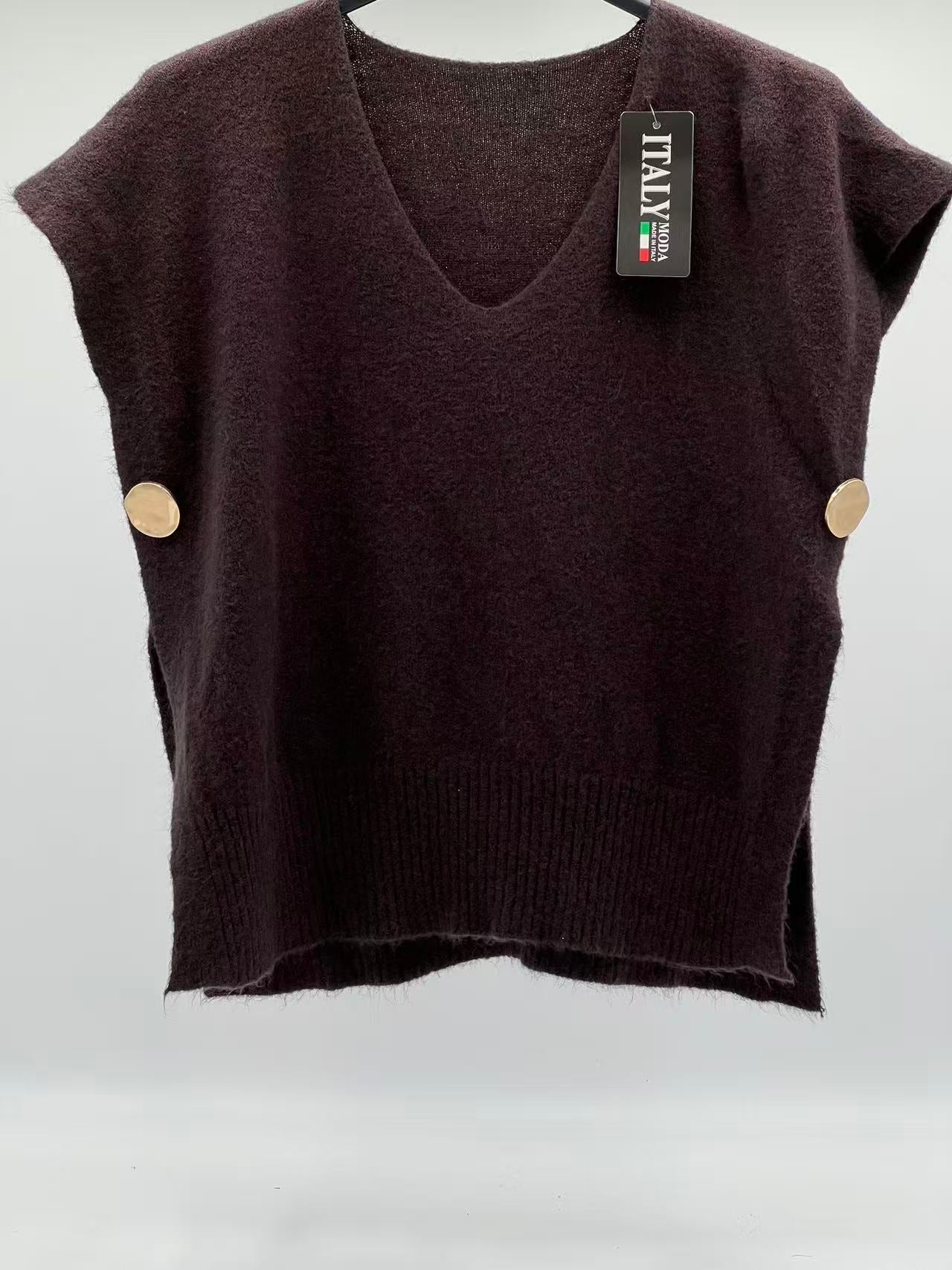 Jersey chaleco marrón chocolate