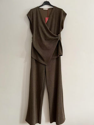 Conjunto top corchete marrón chocolate