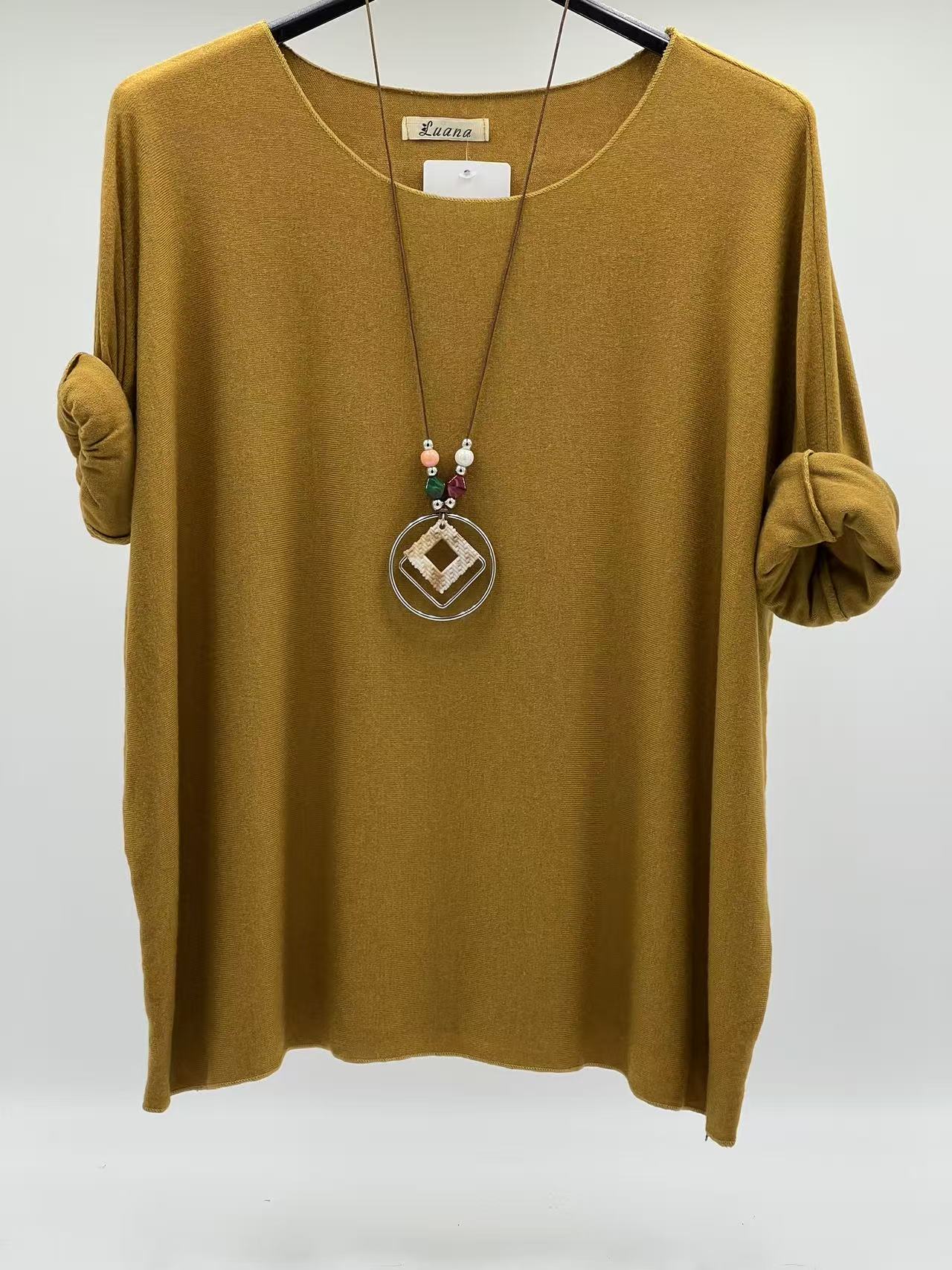 Camiseta básica punto mostaza