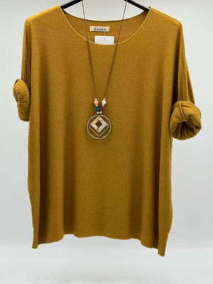 Camiseta básica punto mostaza