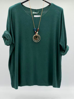 Camiseta básica punto verde botella