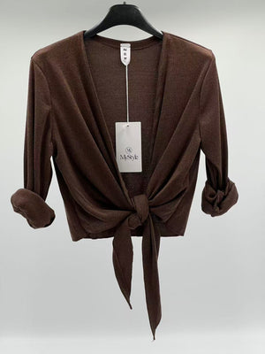 Rebeca corta marrón chocolate