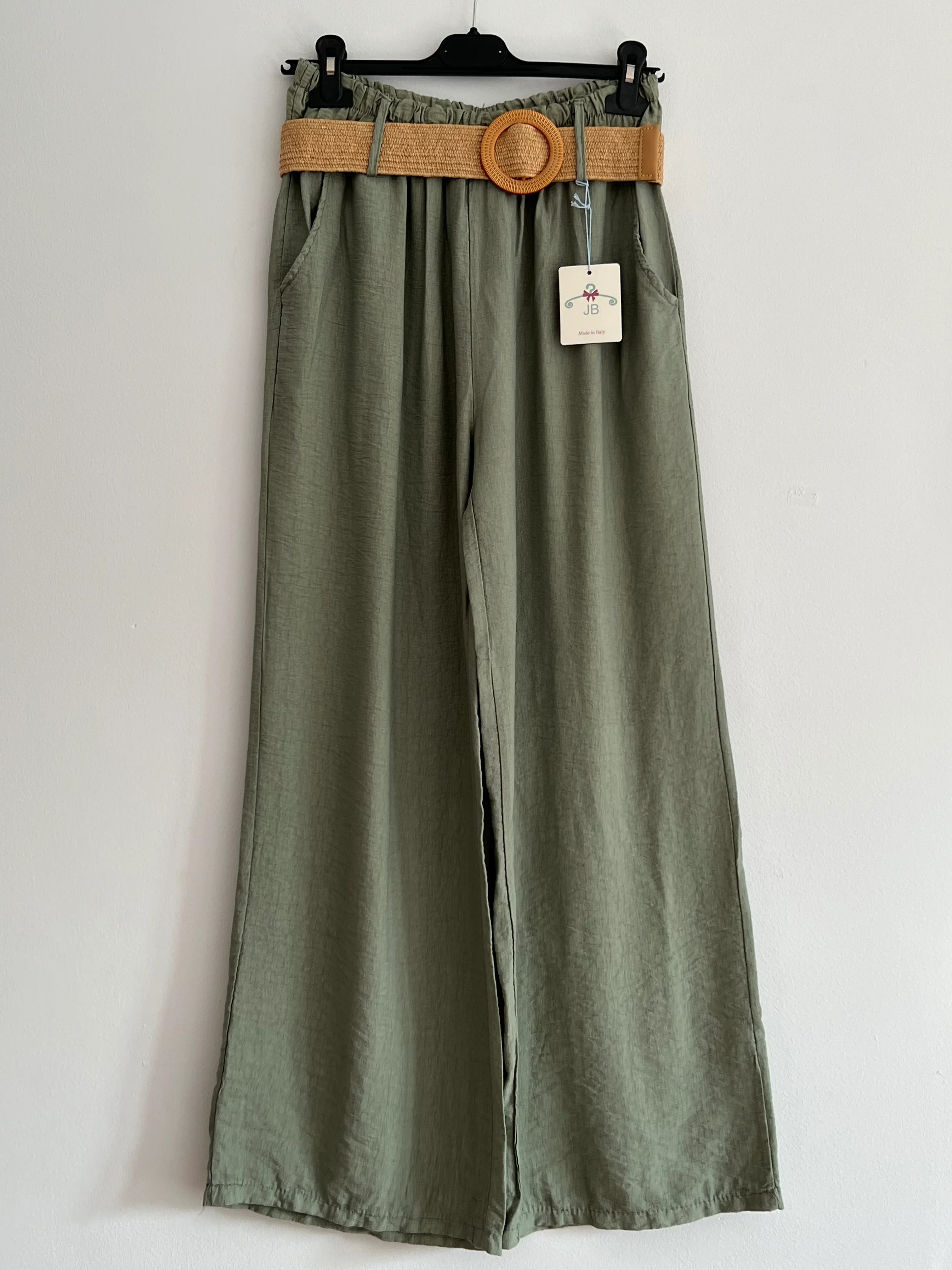 Pantalón largo verde caqui