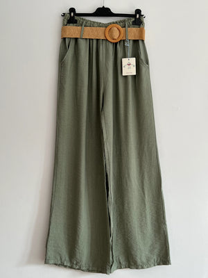 Pantalón largo verde caqui