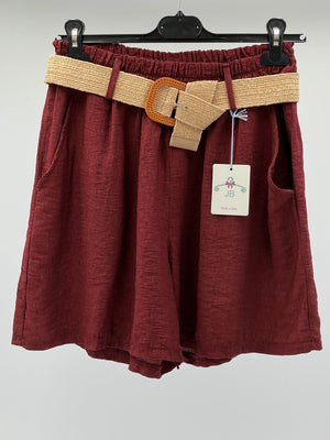 Pantalón corta burdeo