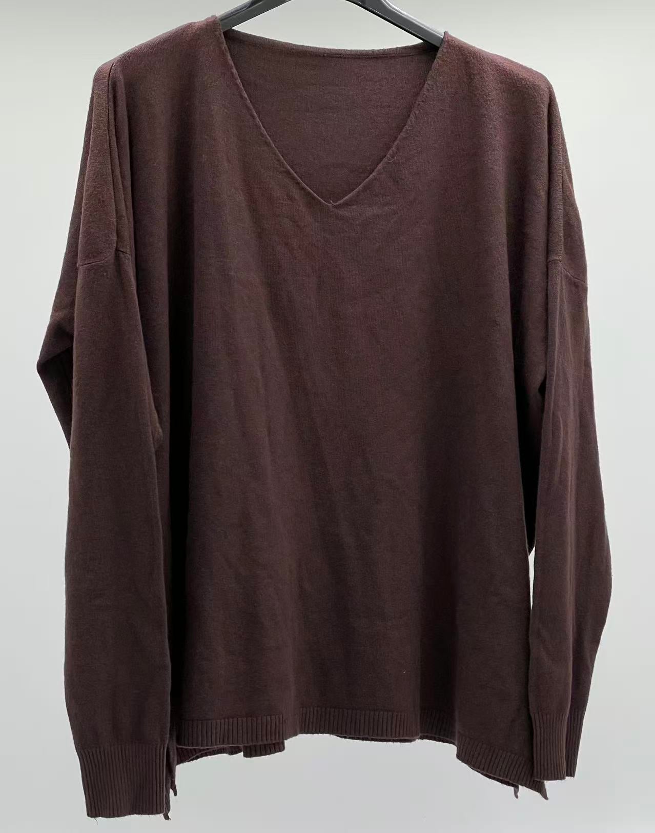 Jersey fino básico marrón chocolate