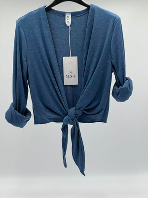 Rebeca corta azul vaquero