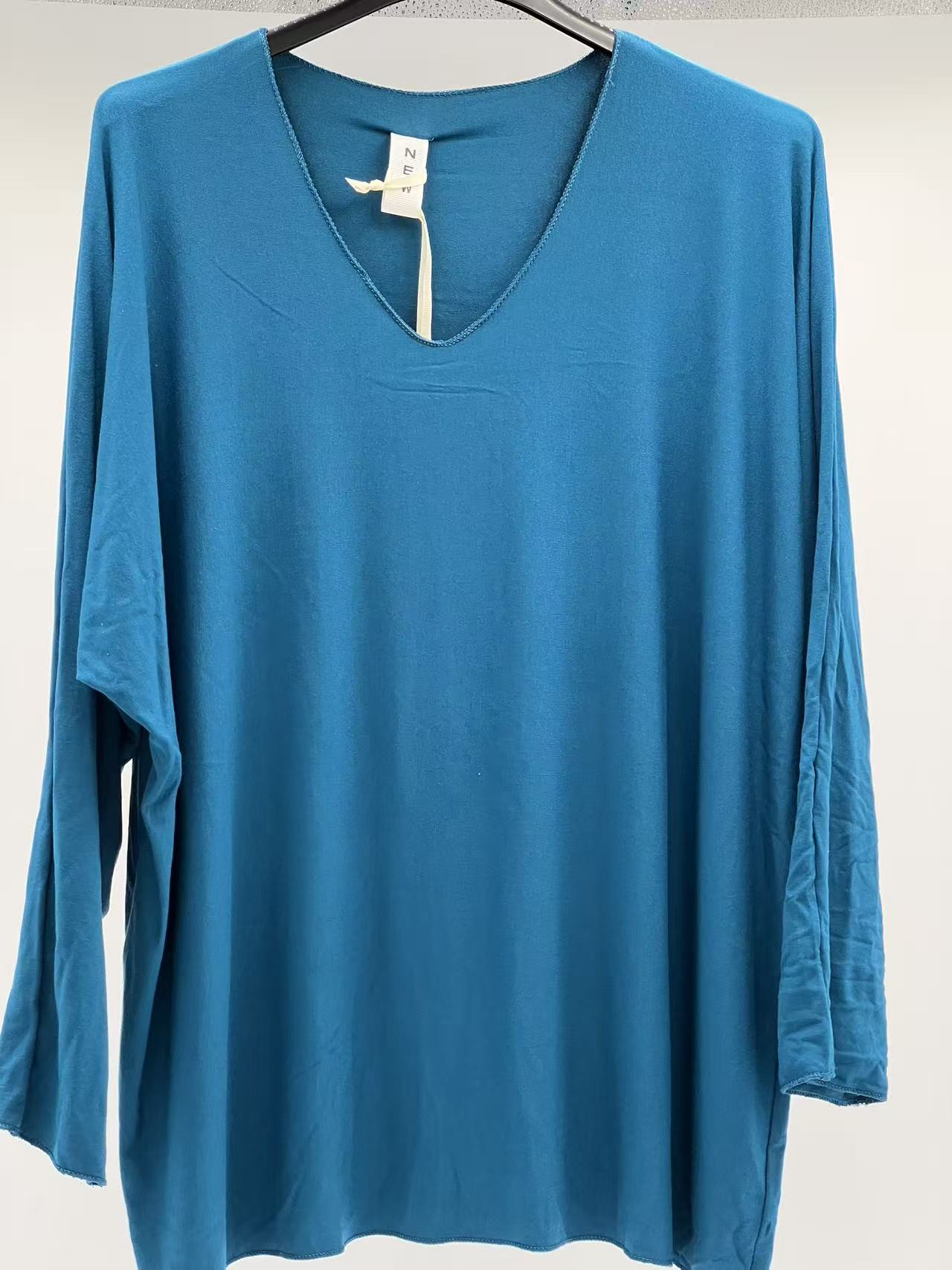 Camiseta básica manga larga petróleo