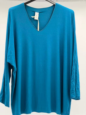 Camiseta básica manga larga petróleo